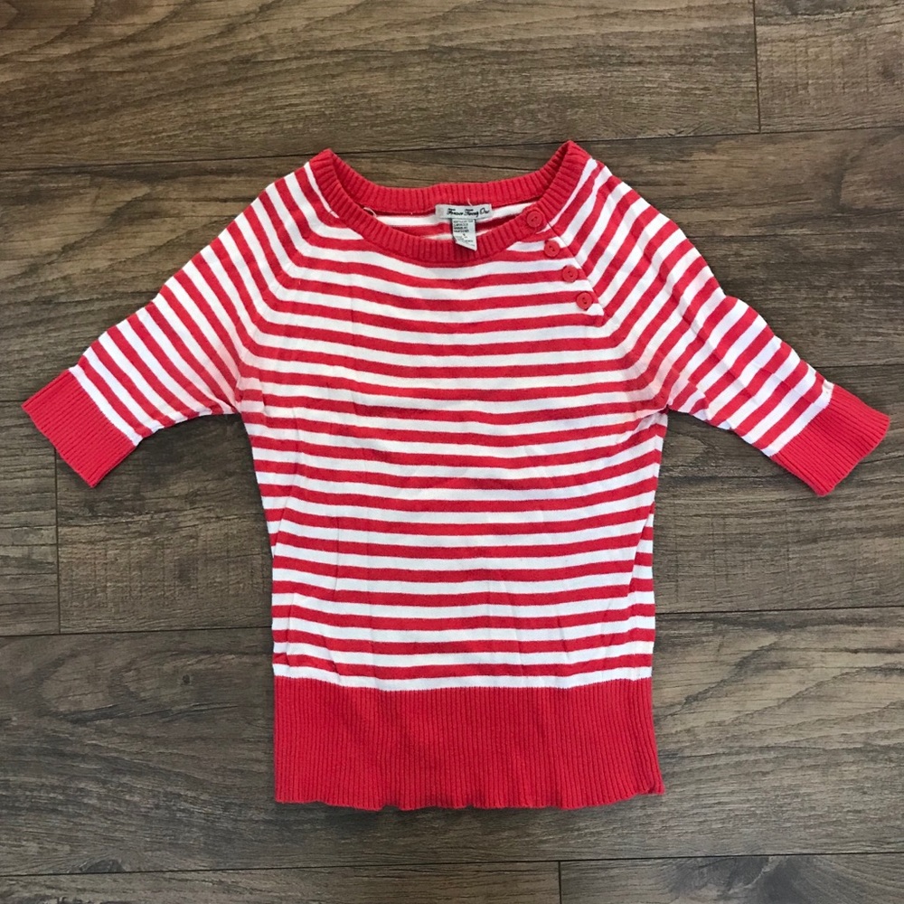 Forever 21 Striped 3/4 length sweater